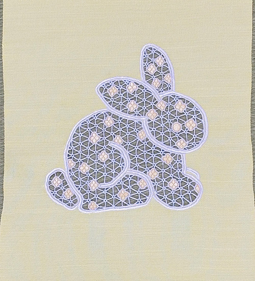 カットワーク手刺繍　名古屋帯